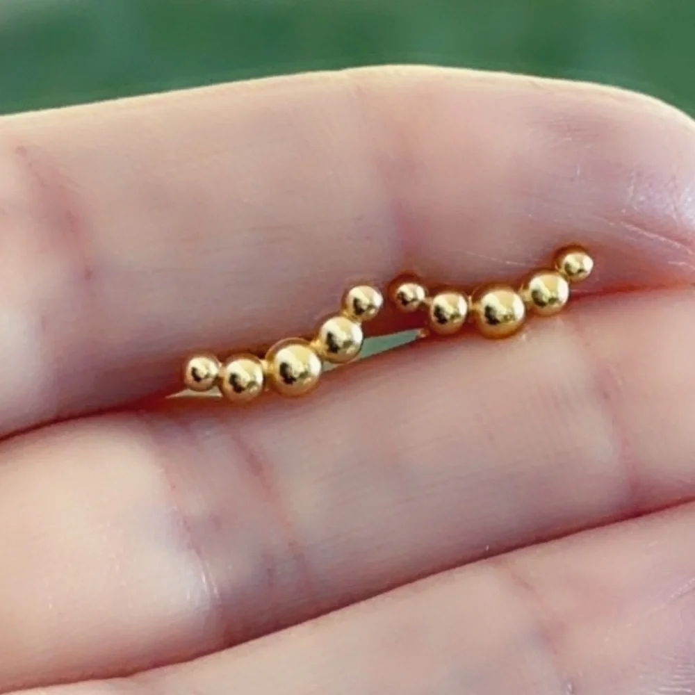 14k Gold Geometric Simple Stud Earrings
